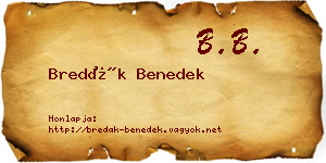 Bredák Benedek névjegykártya