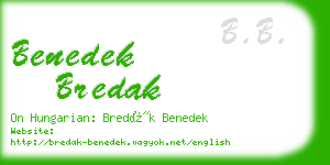 benedek bredak business card